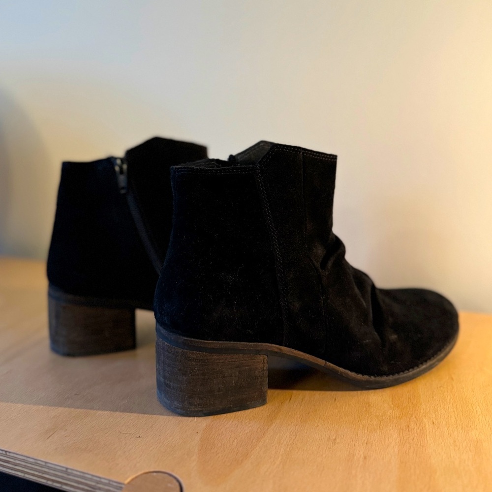 Seychelles black suede block heel boots, size 7.5